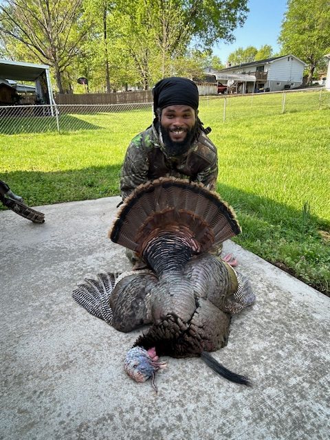 Joel Cedric Oliver II showing his harvest for Heaven Sake Outdoors.